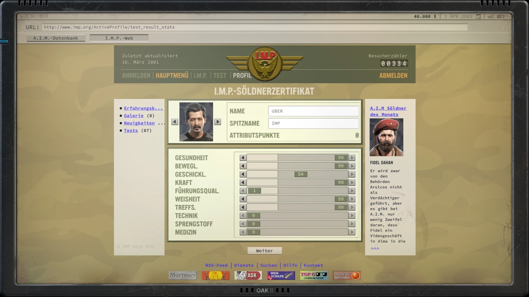 Jagged Alliance 3 "Свободные очки атрибутов"