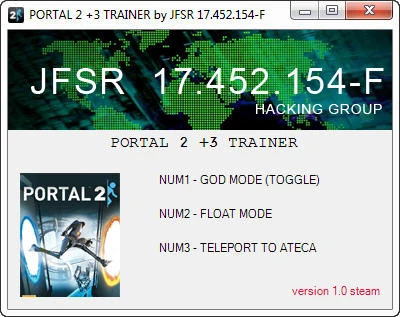 Portal 2: Трейнер (+3) [1.0 - Steam] {JFSR 17.452.154-F}