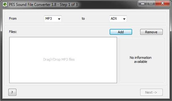 PES Sound File Converter 1.8 by Referee