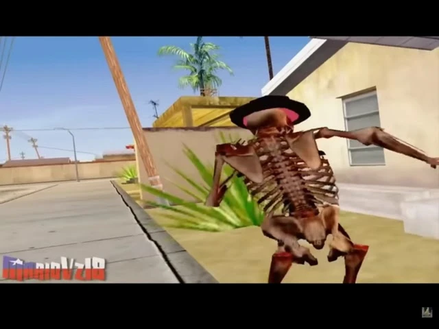 Боевой скелетон танцует и уничтожает в Сан Андреасе
