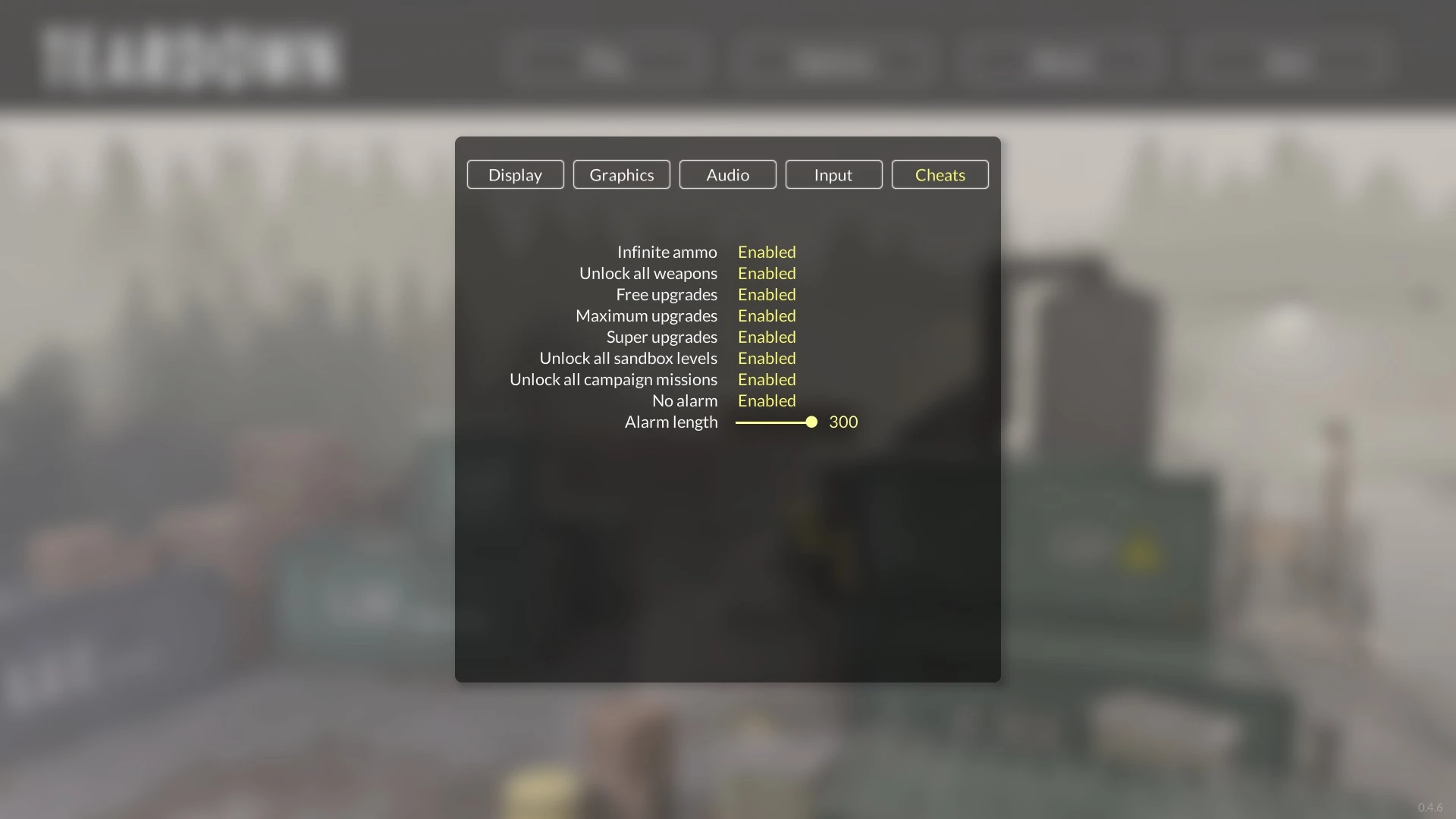 Teardown "Меню отладки"