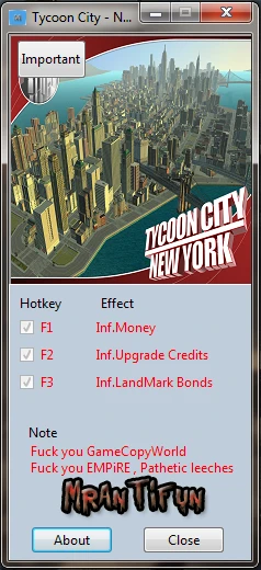 Tycoon City ~ New York: Трейнер/Trainer (+3) [1.0.1.3] {MrAntiFun}