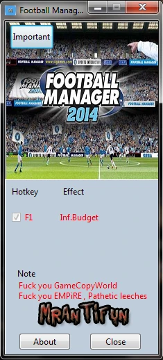 Football Manager 2014: Трейнер/Trainer (+1: Деньги / Money) [14.1.3] {MrAntiFun}