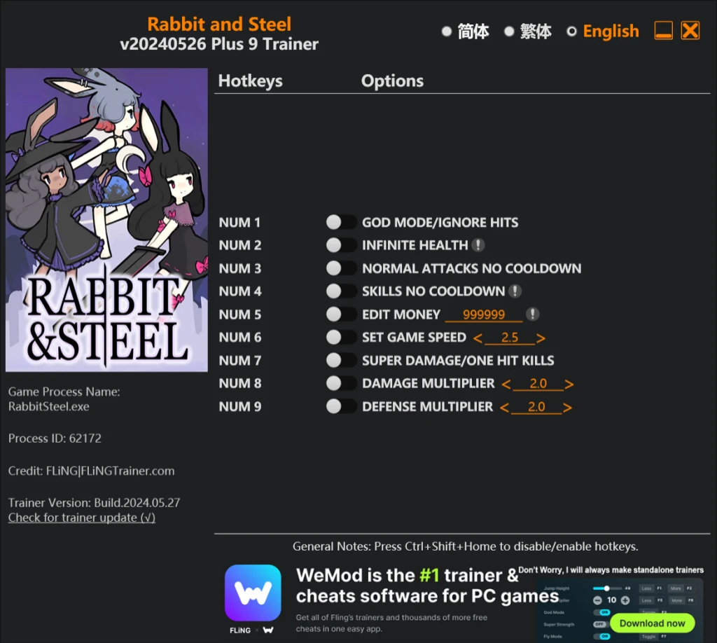 Rabbit and Steel "Трейнер +9" [UPD: 26.05.2024] {FLiNG}