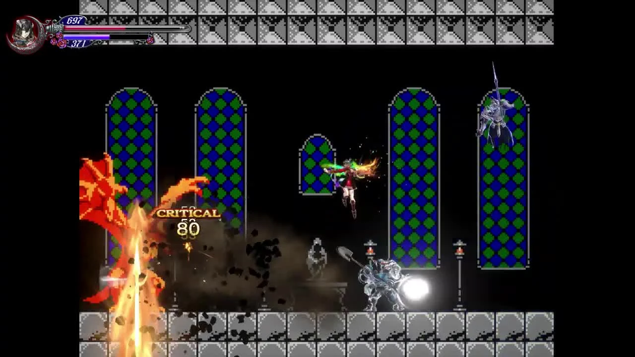 Bloodstained- Ritual of the Night - 8-битный кошмарный уровень и босс