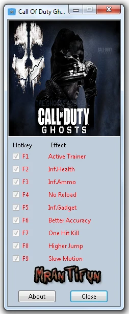 Call of Duty ~ Ghosts: Трейнер/Trainer (+8) [Update 2] {MrAntiFun}
