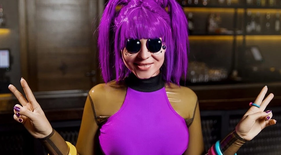 Косплей на Purple Force из Cyberpunk 2077