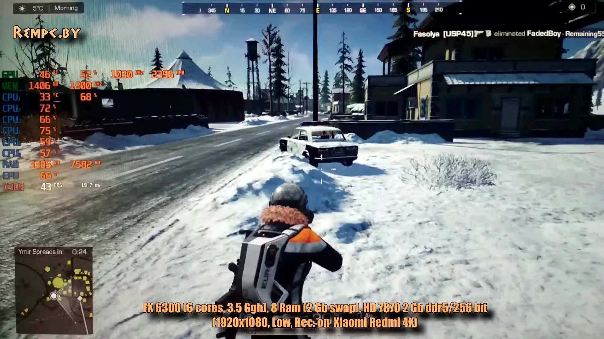 Ring of Elysium на слабом ПК (FX 4300/6300, 4-12 Ram, 9600 GSO, 9800 GT, 630, 1060/ HD 77707870)