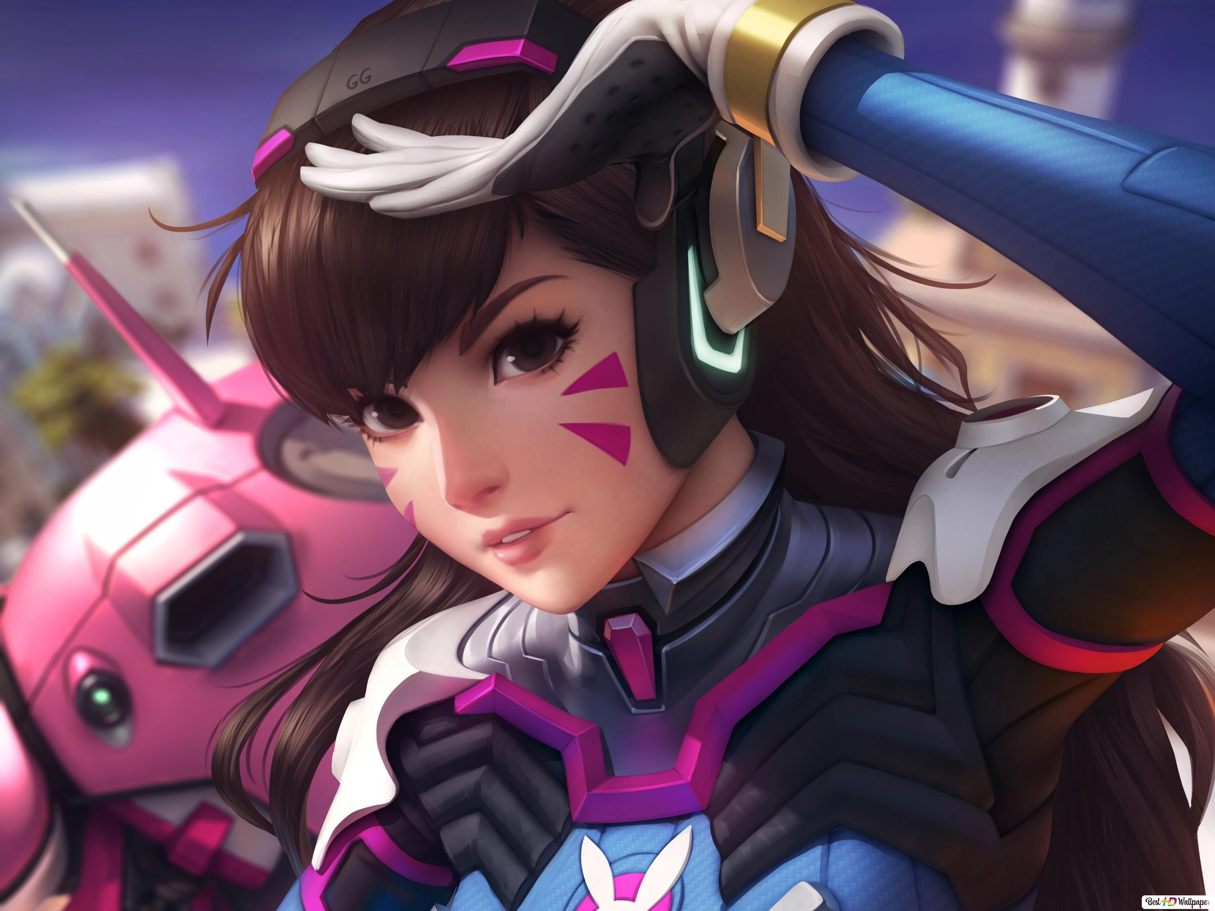 D.Va после очередного сражения - косплей на персонажа Overwatch