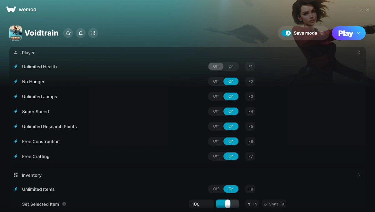 Voidtrain "Трейнер +15 от WeMod: Здоровье, прыжок, скорость и пр"