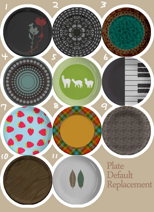 Sims 3 "Default replacement plates"