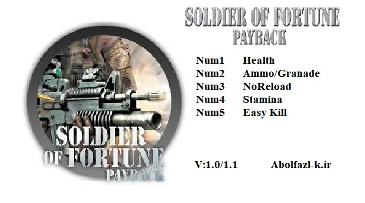 Soldier of Fortune Payback: Трейнер/Trainer (+5) [V1.0-v1.1] {Abolfazl.k}