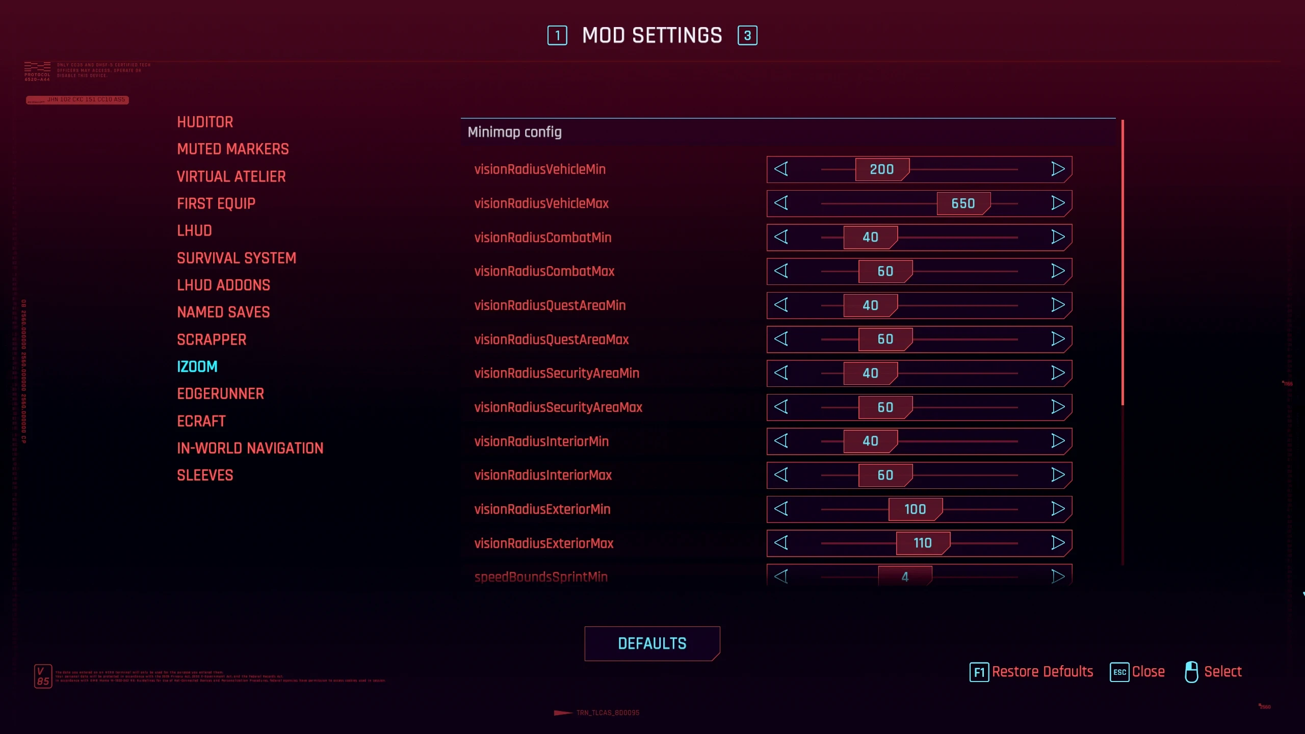 Cyberpunk 2077 "Улучшенное масштабирование мини-карты"