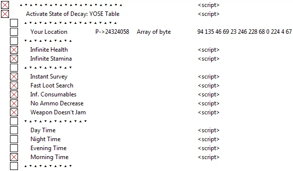 State of Decay - Year One Survival Edition: Таблица для Cheat Engine [UPD: 15.08.2020] {Betcha}