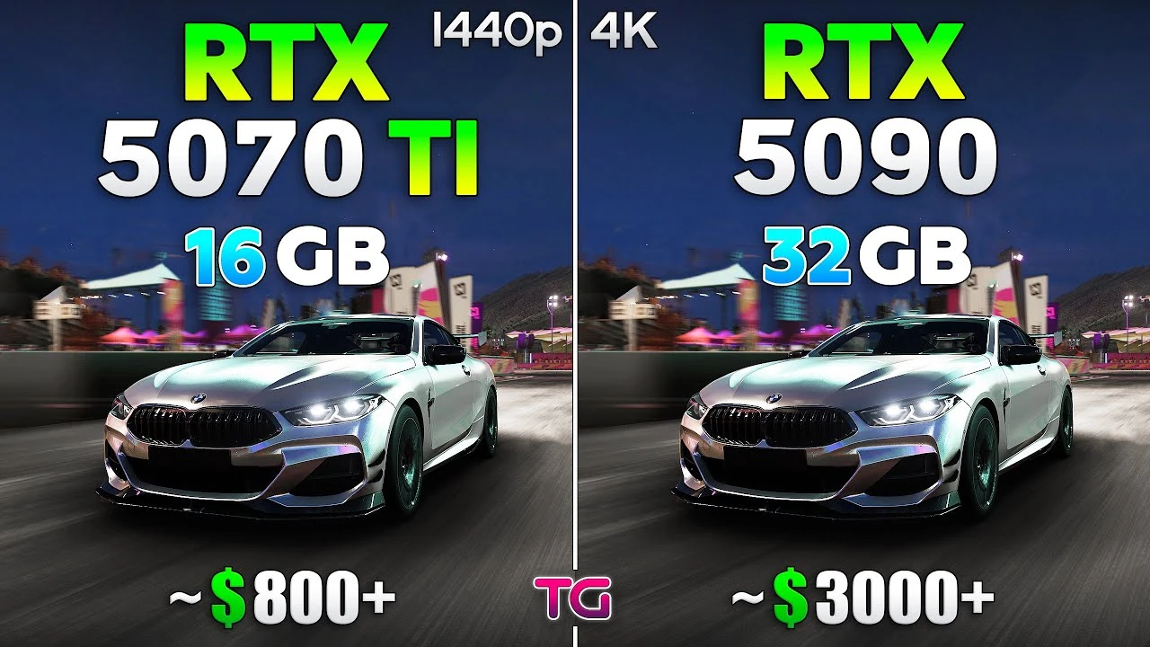 Эксперт сравнил GeForce RTX 5070 Ti в 2K с GeForce RTX 5090 в 4K в 11 играх