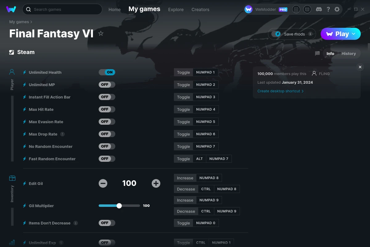 Final Fantasy 6 ~ Pixel Remaster "Трейнер +15" [UPD: 31.01.2024] {FLiNG / WeMod}
