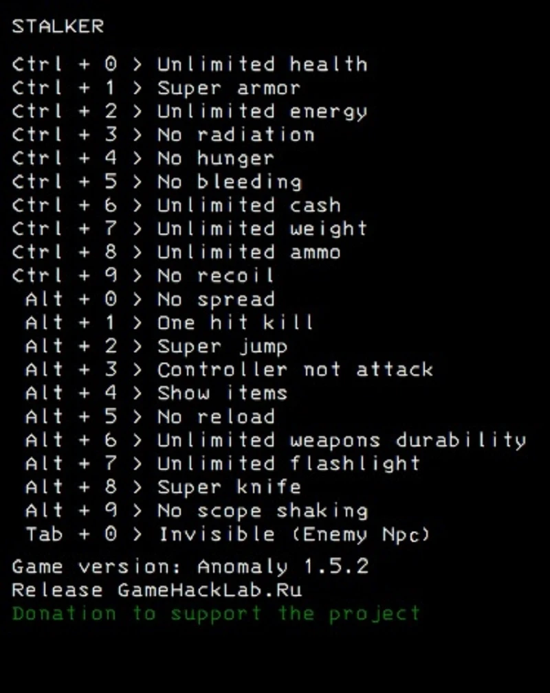 S.T.A.L.K.E.R. - Anomaly "Трейнер +21" [v1.5.2] {LIRW / GHL}
