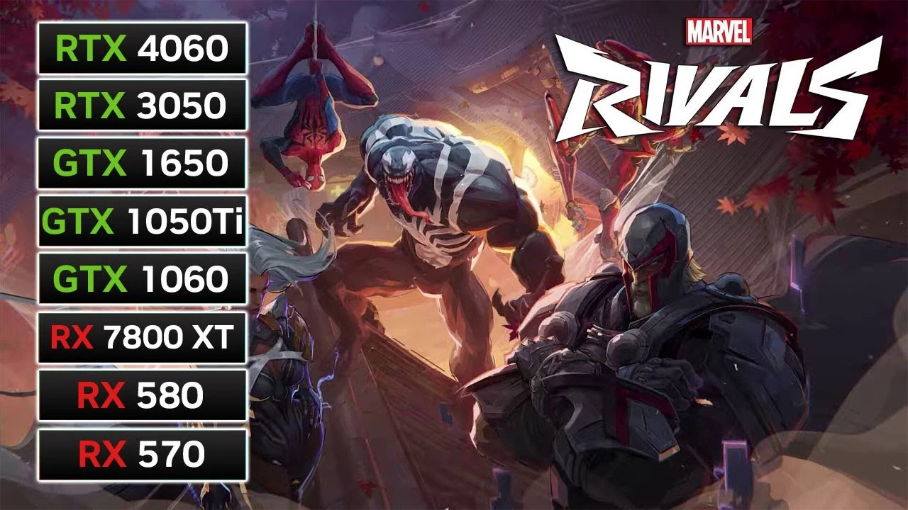 Смотрим FPS в Marvel Rivals на GTX 1050 Ti, RX 580, RTX 4060 и других видеокартах