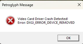 Вылетает игра иногда с ошибкой: "Video Card Driver Crash Detected! Error Dxgi.ERROR.DEVICE.REMOVED"