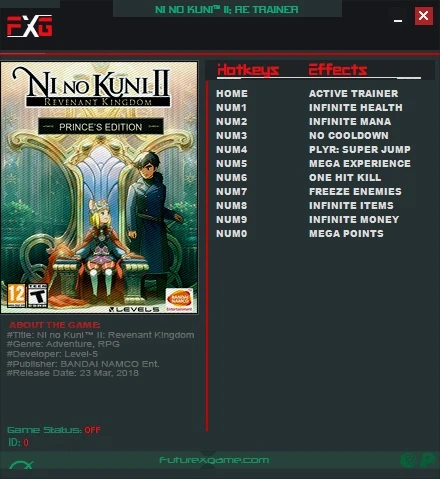 Ni no Kuni II: Revenant Kingdom: Трейнер/Trainer (+10) [1.0] {FutureX}
