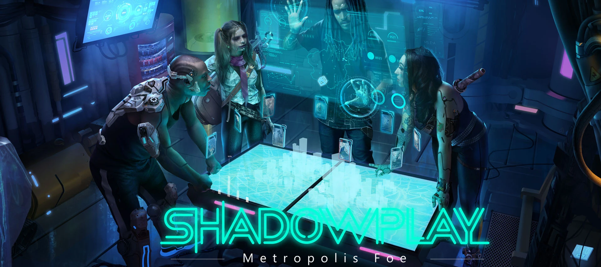Трейлер карточной киберпанк-стратегии Shadowplay: Metropolis Foe