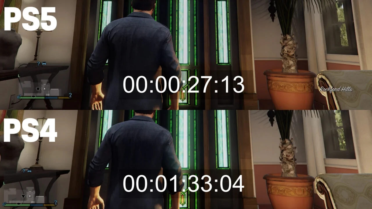 GTA 5 загружается примерно в 3 раза быстрее на PS5, чем на PS4