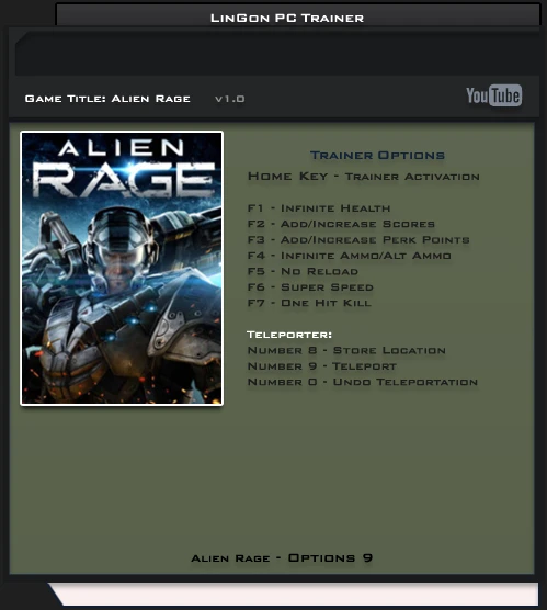 Alien Rage: Трейнер/Trainer (+9) [1.0] {LinGon}