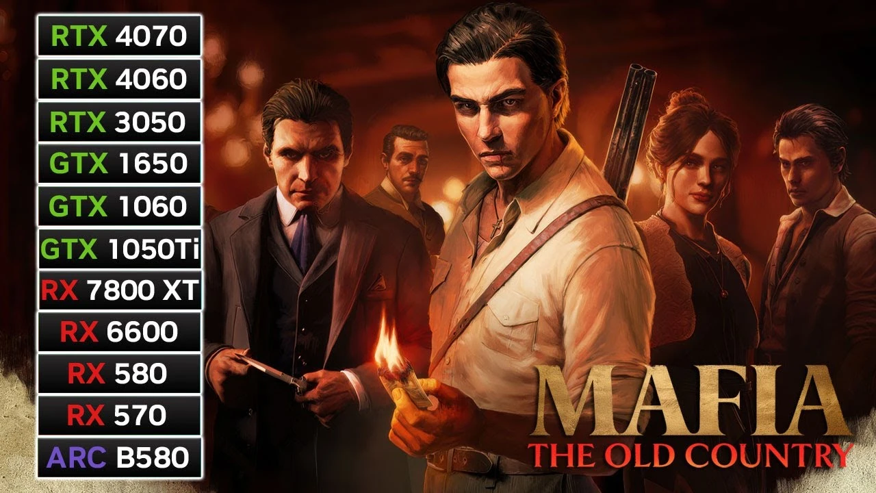 Производительность Mafia: The Old Country на 11 видеокартах: от RX 570 и GTX 1050 Ti до RTX 4070