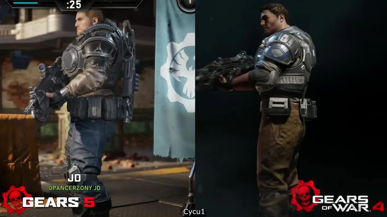 Сравнение моделей персонажей в Gears 5 и Gears of War 4