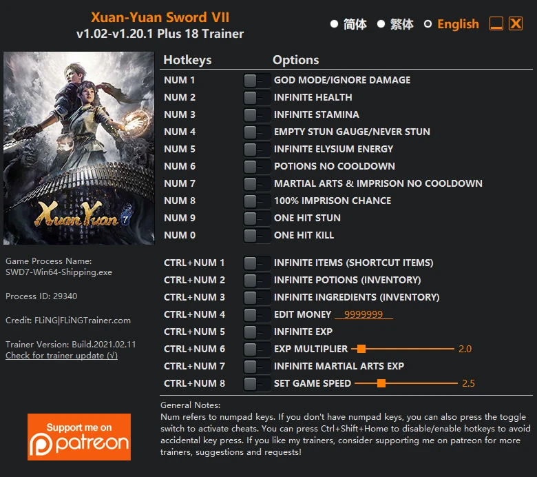 Xuan-Yuan Sword 7: Трейнер/Trainer (+18) [1.02 - 1.20.1] {FLiNG}