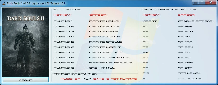 Dark Souls 2: Трейнер/Trainer (+21) [1.04 regulation 1.08] {GRIZZLY / PlayGround.ru}