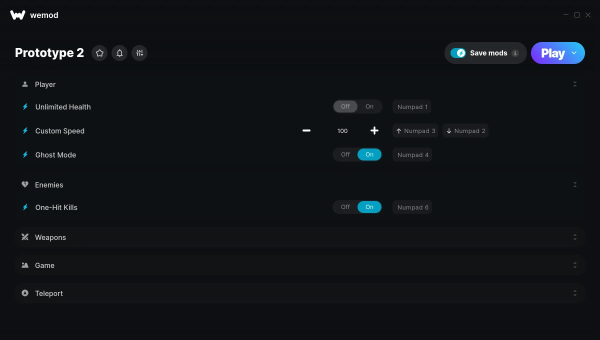 Prototype 2 "Трейнер +9" [UPD: 25.07.2024] {STiNGERR / WeMod}