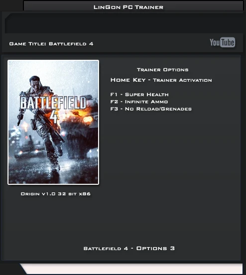 Battlefield 4: Трейнер/Trainer (+3) [1.0] {LinGon}