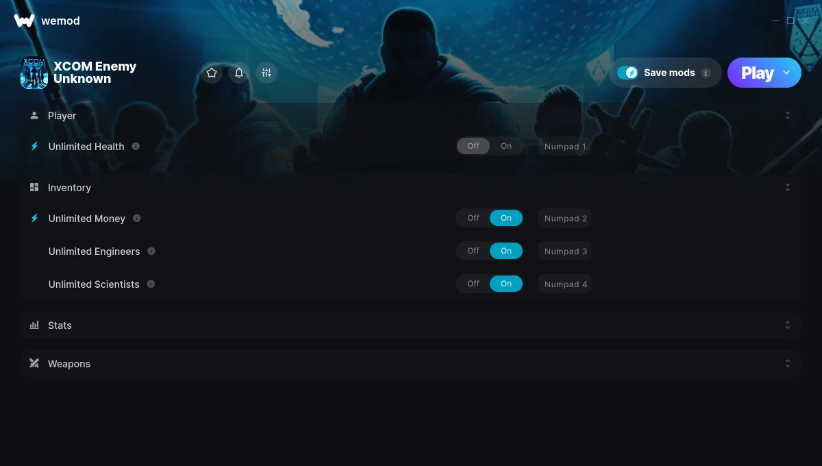 XCOM: Enemy Unknown "Трейнер +13" [UPD: 16.06.2025] {STiNGERR / WeMod}