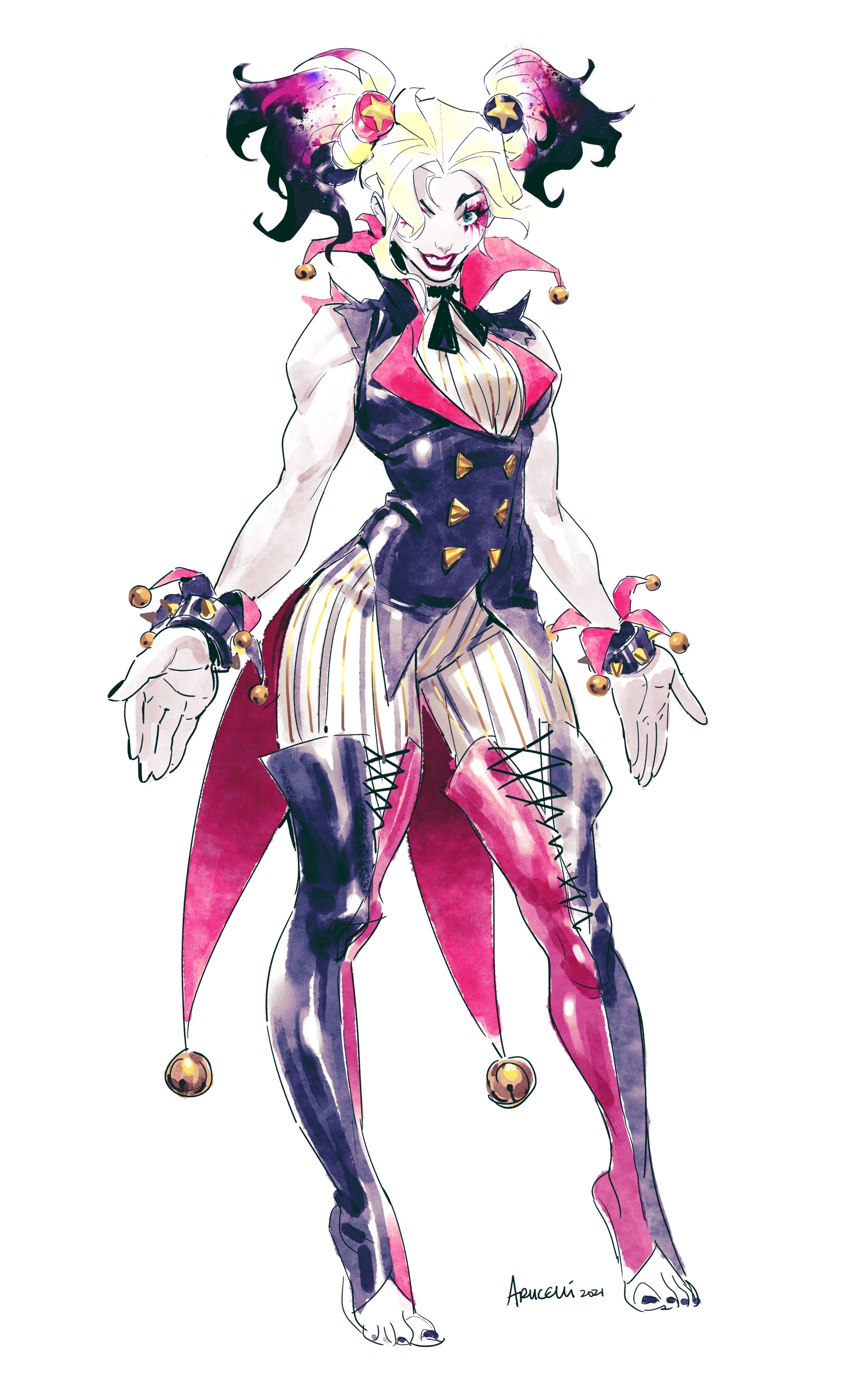 Дизайн Харли Квинн в стиле Street Fighter