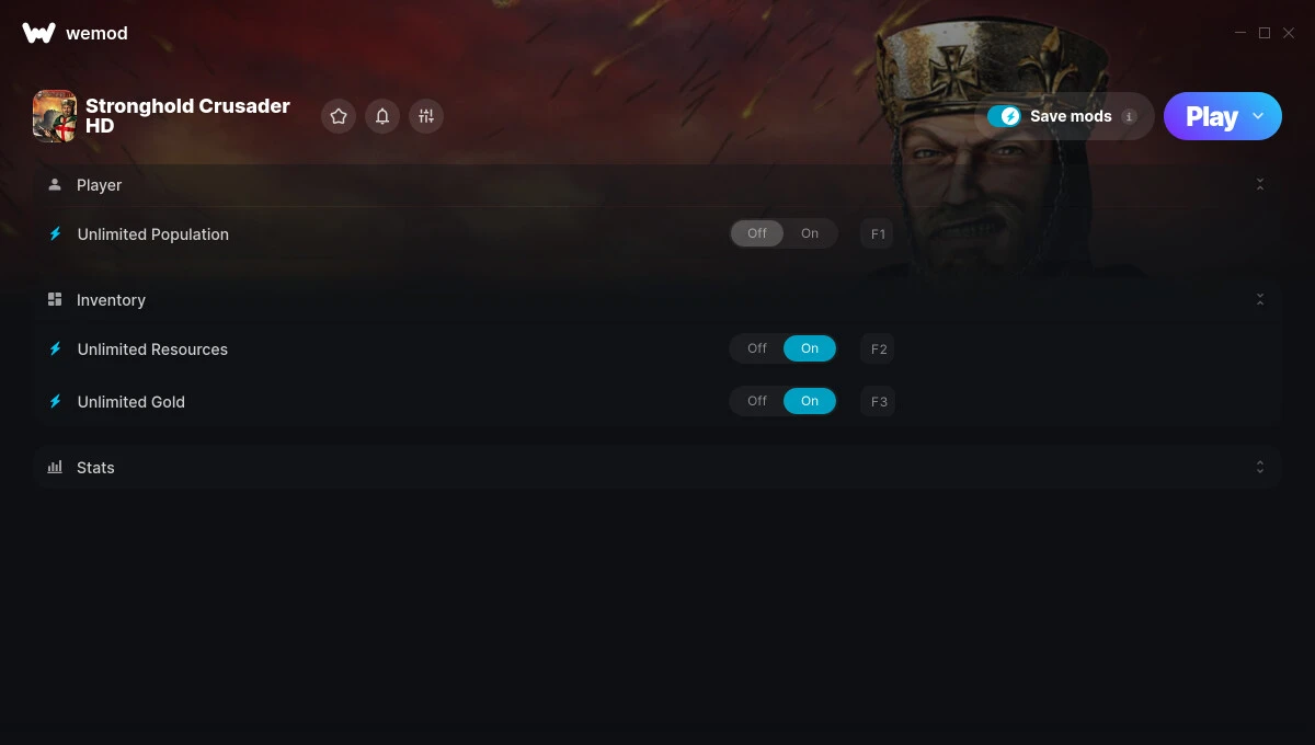 Stronghold Crusader HD "Трейнер +4 от WeMod: Ресурсы, золото, популяция и пр"