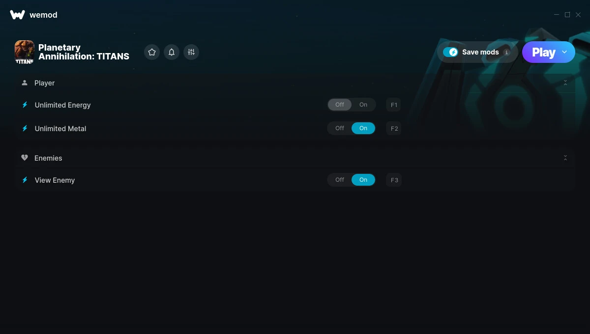 Planetary Annihilation: TITANS "Трейнер +3" [UPD: 27.06.2025] {MrAntiFun / WeMod}