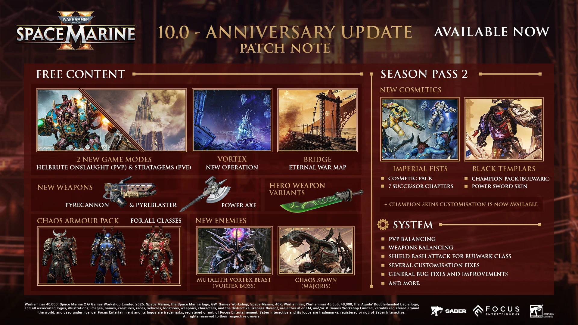 Warhammer 40,000: Space Marine 2 "Патч - v10.2"