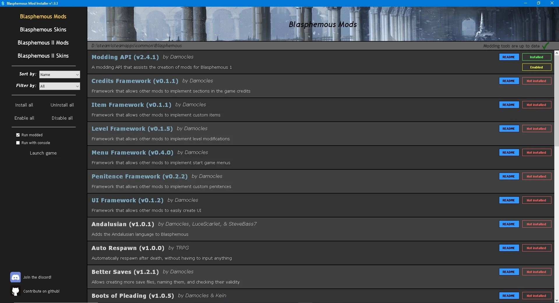 Blasphemous "Установщик скинов"