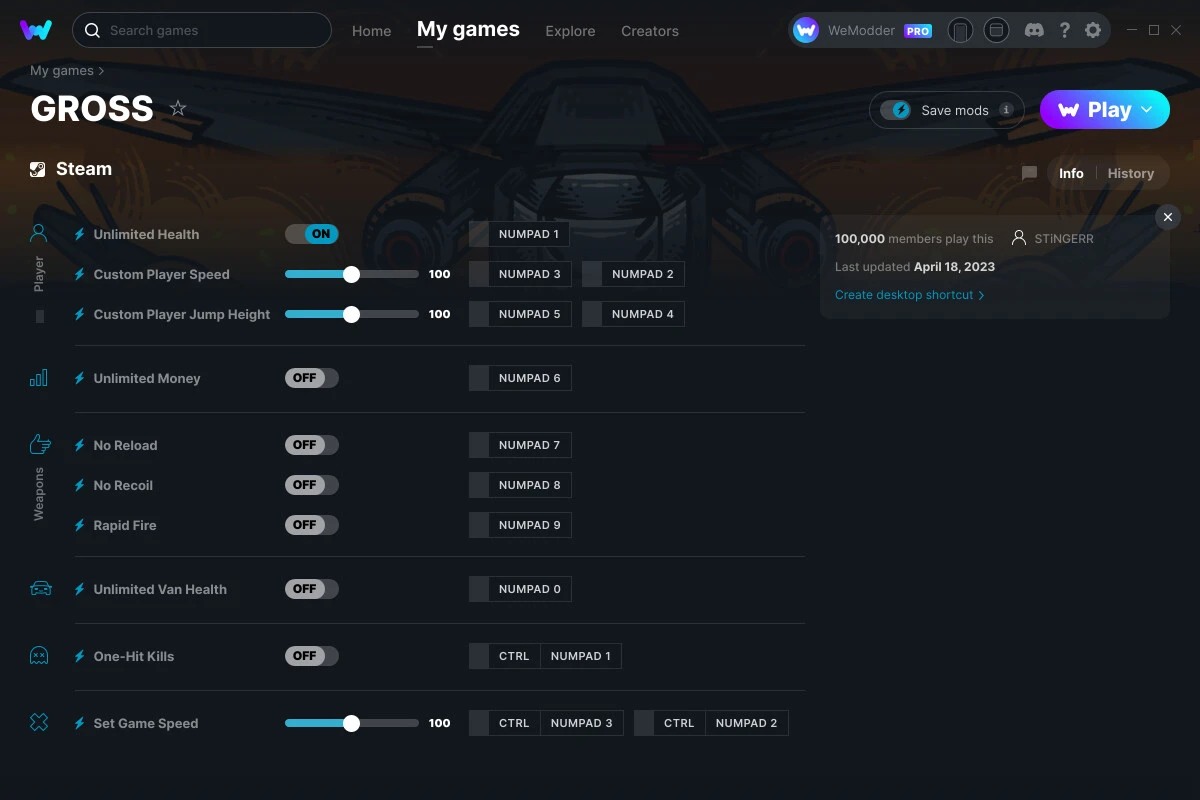 GROSS "Трейнер +9" [UPD: 18.04.2023] {STiNGERR / WeMod}