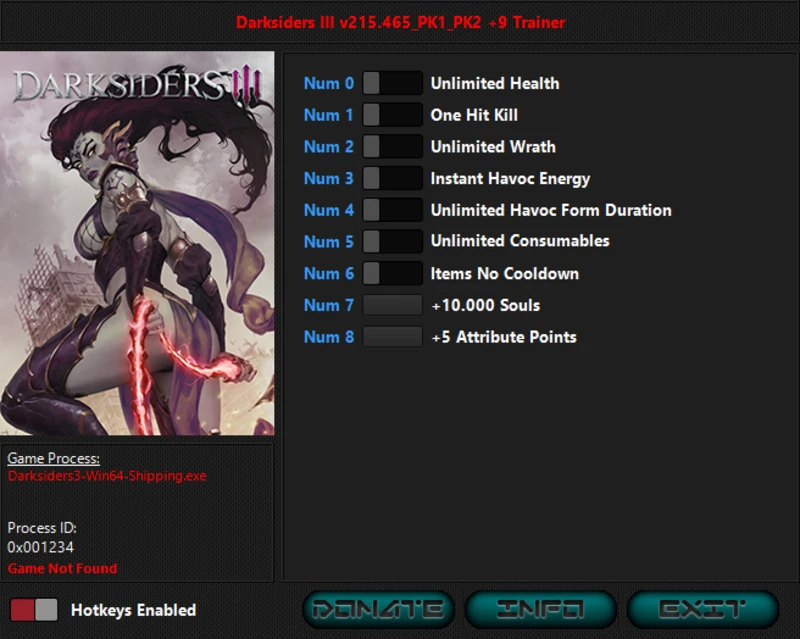 Darksiders 3 "Трейнер +9" [215.465: Fixed] {iNvIcTUs oRCuS / HoG}