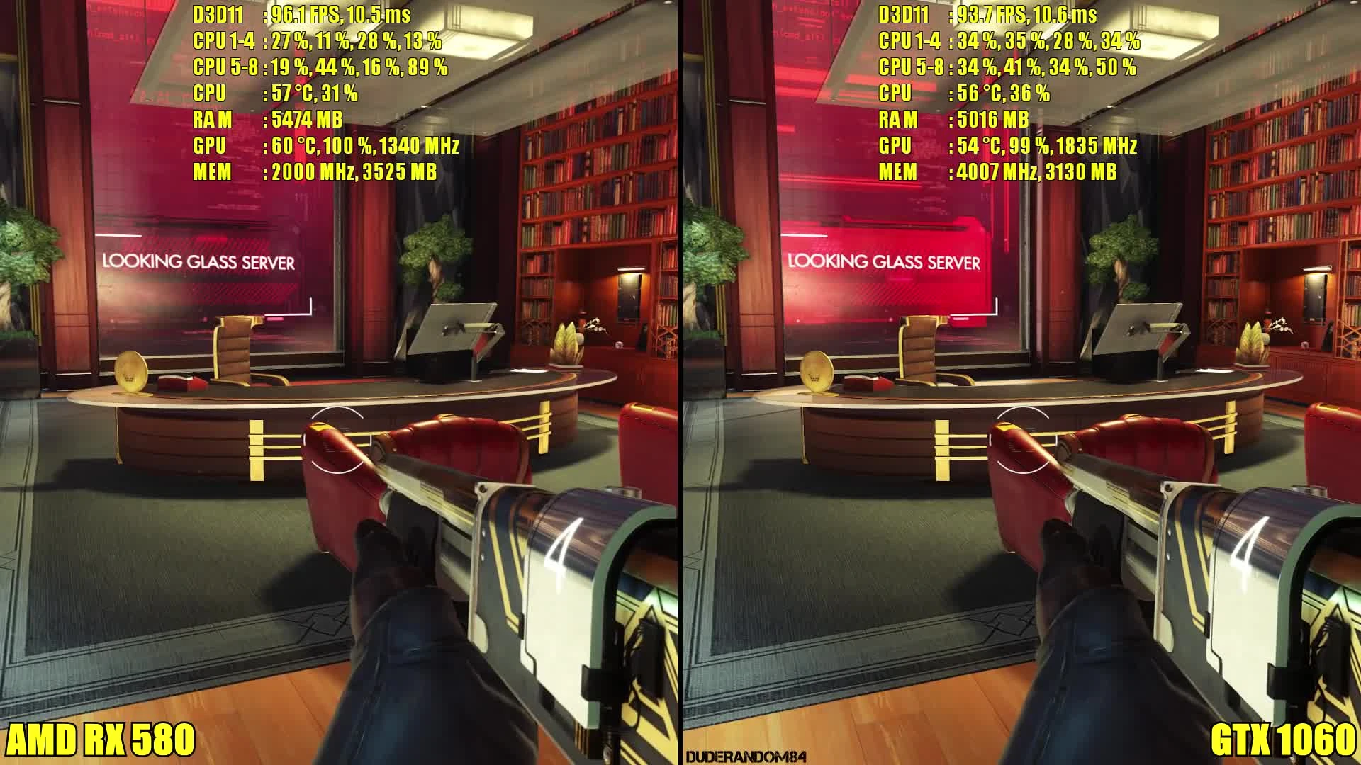 Prey GTX 1060 Vs AMD RX 580 1080p. Сравнение