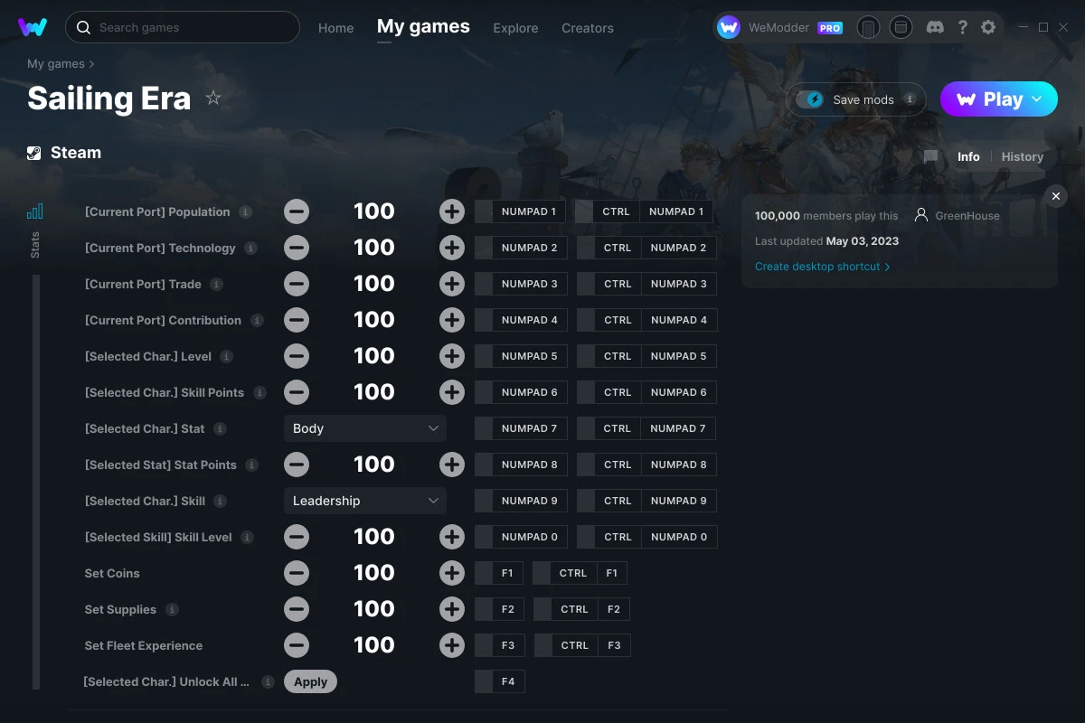 Sailing Era "Трейнер +26" [UPD: 04.05.2023] {GreenHouse / WeMod}