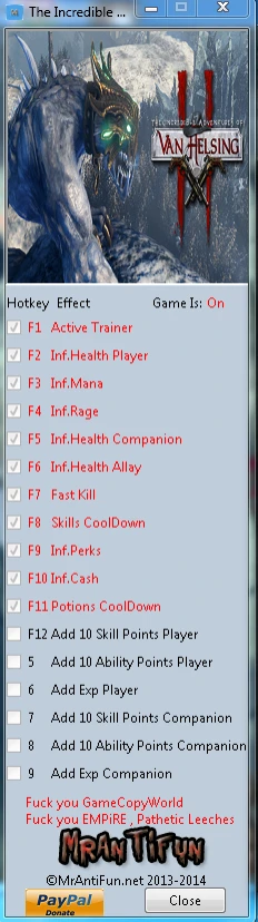 The Incredible Adventures of Van Helsing 2: Трейнер/Trainer (+16) [1.0: 32 Bit] {MrAntiFun}