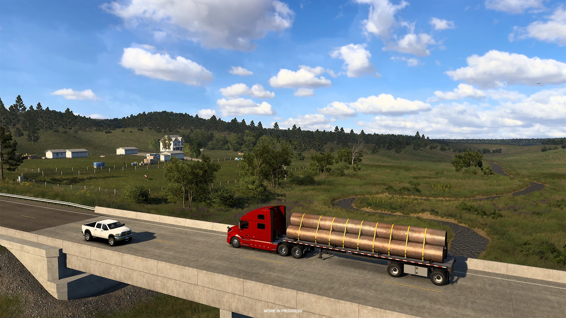 Новые скриншоты из будущего DLC Южная Дакота для American Truck Simulator - луга и леса