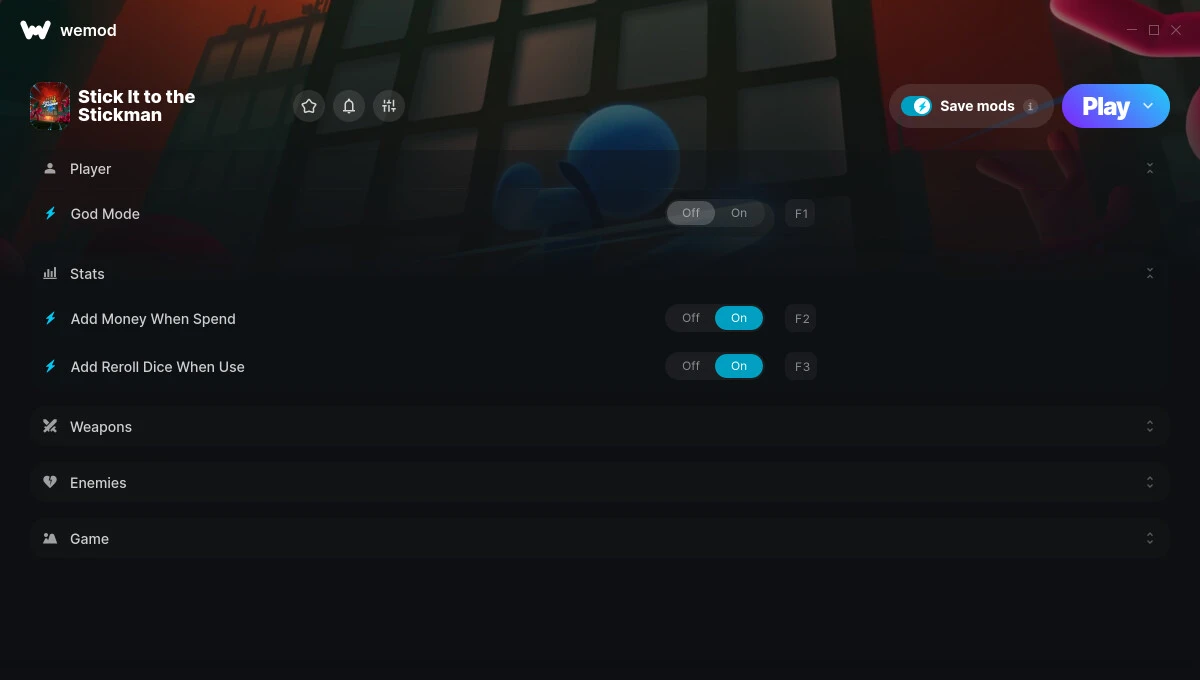Stick It to the Stickman "Трейнер +6: Здоровье, деньги, патроны, скорость и пр" {ColonelRVH / WeMod}