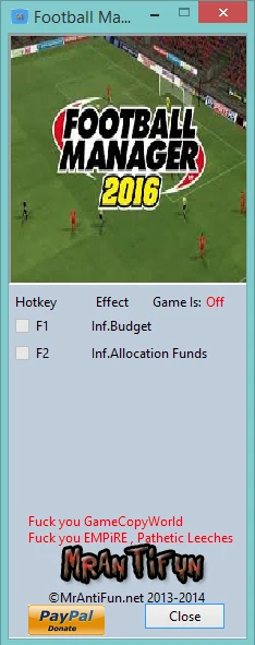 Football Manager 2016: Трейнер/Trainer (+2) [16.1.1] {MrAntiFun}