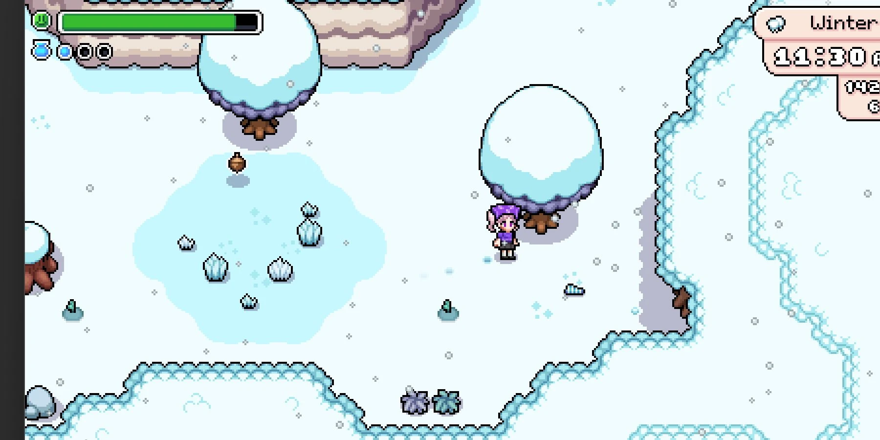 Где найти хрустальную гусеницу в Fields of Mistria