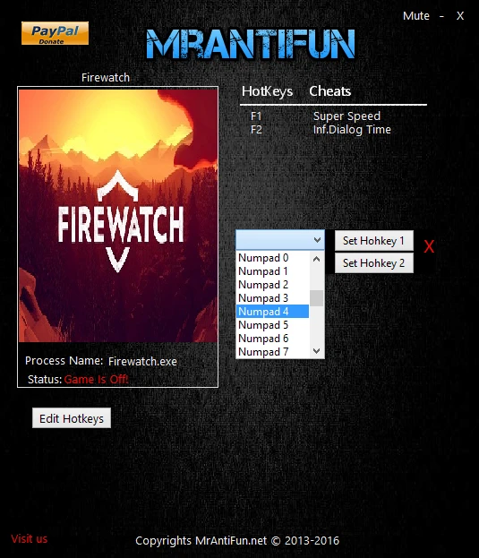 Firewatch: Трейнер/Trainer (+2) [UPD: 05.07.2017] {MrAntiFun}