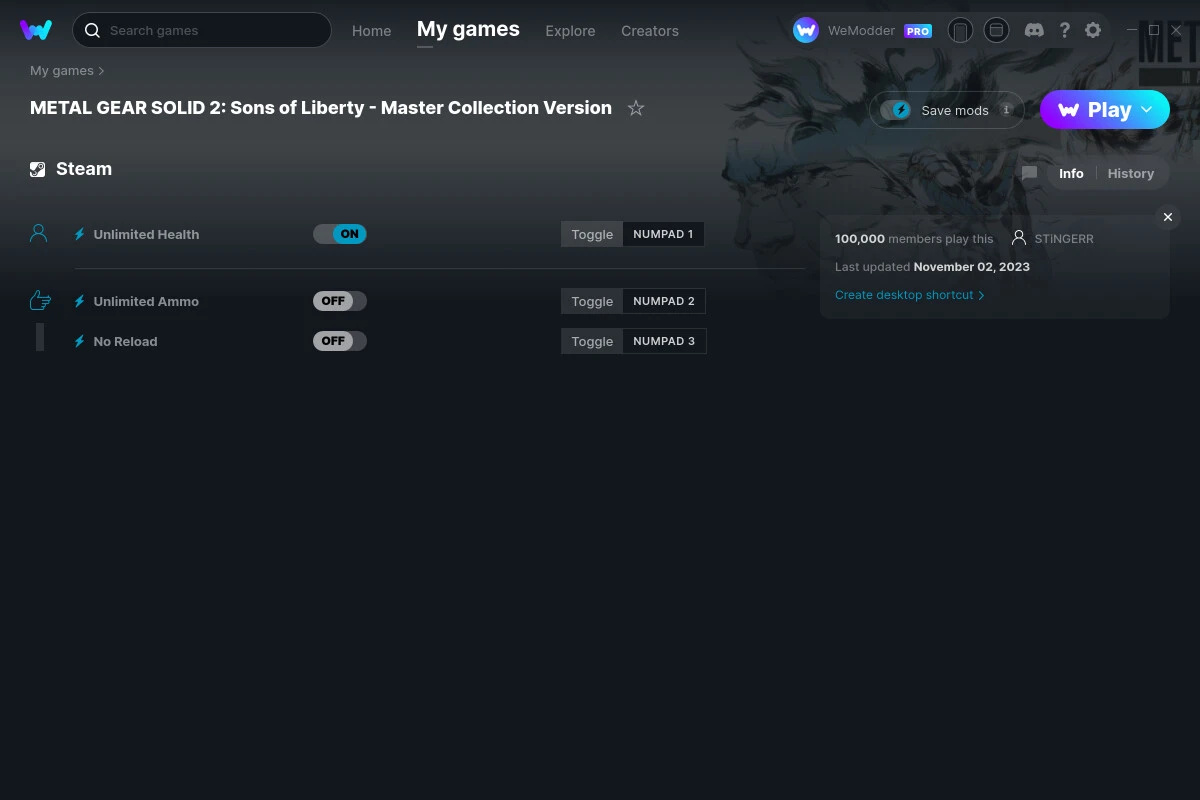 Metal Gear Solid 2: Sons of Liberty Master Collection Version "Трейнер +3" [UPD: 02.11.2023] {STiNGERR / WeMod}